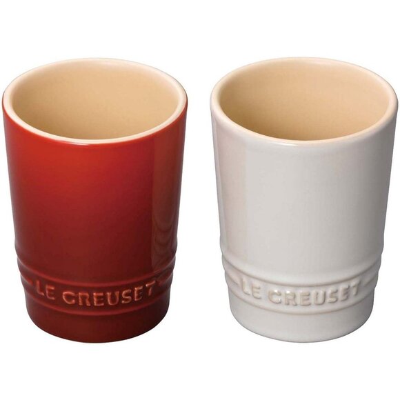Le Creuset Tumbler Set of 2 Short 240ml Cherry Red White Gift Brand New Ceramic - Picture 4 of 8